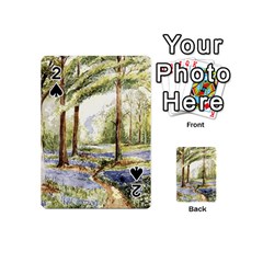 Trees Park Watercolor Lavender Flowers Foliage Playing Cards 54 Designs (mini) by Wegoenart