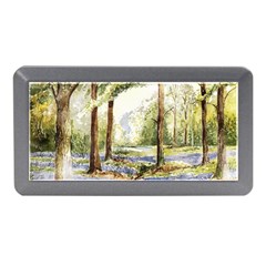 Trees Park Watercolor Lavender Flowers Foliage Memory Card Reader (mini) by Wegoenart