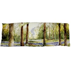 Trees Park Watercolor Lavender Flowers Foliage Body Pillow Case (dakimakura) by Wegoenart