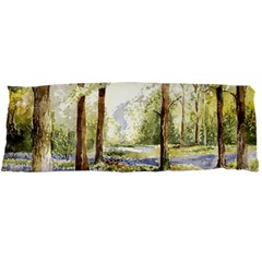 Trees Park Watercolor Lavender Flowers Foliage Body Pillow Case Dakimakura (two Sides) by Wegoenart