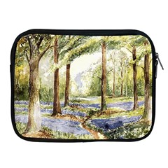 Trees Park Watercolor Lavender Flowers Foliage Apple Ipad 2/3/4 Zipper Cases by Wegoenart