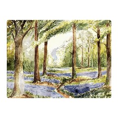 Trees Park Watercolor Lavender Flowers Foliage Double Sided Flano Blanket (mini)  by Wegoenart