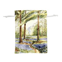 Trees Park Watercolor Lavender Flowers Foliage Lightweight Drawstring Pouch (s) by Wegoenart