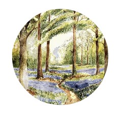 Trees Park Watercolor Lavender Flowers Foliage Mini Round Pill Box (pack Of 5) by Wegoenart