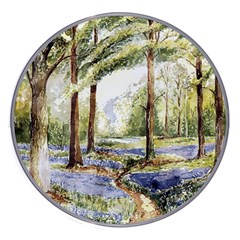 Trees Park Watercolor Lavender Flowers Foliage Wireless Charger by Wegoenart