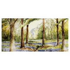 Trees Park Watercolor Lavender Flowers Foliage Banner And Sign 8  X 4  by Wegoenart