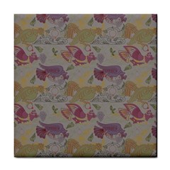 Pattern Armenian Birds Tile Coaster by Gohar