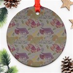 Pattern Armenian birds Round Ornament (Two Sides) Front