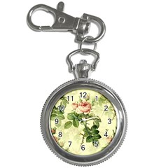 Roses Flowers Vintage Pattern Retro Floral Stem Key Chain Watches by Wegoenart