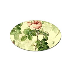 Roses Flowers Vintage Pattern Retro Floral Stem Sticker Oval (10 Pack) by Wegoenart