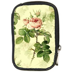 Roses Flowers Vintage Pattern Retro Floral Stem Compact Camera Leather Case by Wegoenart