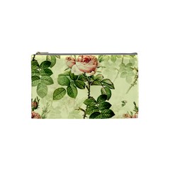 Roses Flowers Vintage Pattern Retro Floral Stem Cosmetic Bag (small) by Wegoenart