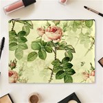 Roses Flowers Vintage Pattern Retro Floral Stem Cosmetic Bag (XL) Front