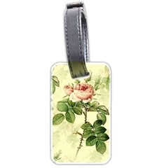 Roses Flowers Vintage Pattern Retro Floral Stem Luggage Tag (two Sides) by Wegoenart