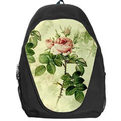 Roses Flowers Vintage Pattern Retro Floral Stem Backpack Bag by Wegoenart