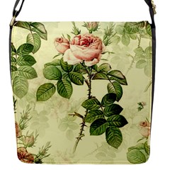 Roses Flowers Vintage Pattern Retro Floral Stem Flap Closure Messenger Bag (s) by Wegoenart