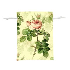 Roses Flowers Vintage Pattern Retro Floral Stem Lightweight Drawstring Pouch (m) by Wegoenart