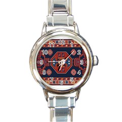 Armenian Carpet Round Italian Charm Watch by Gohar