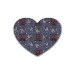 Armenian Ornaments Rubber Heart Coaster (4 Pack)