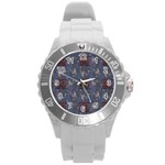 Armenian Ornaments Round Plastic Sport Watch (L) Front