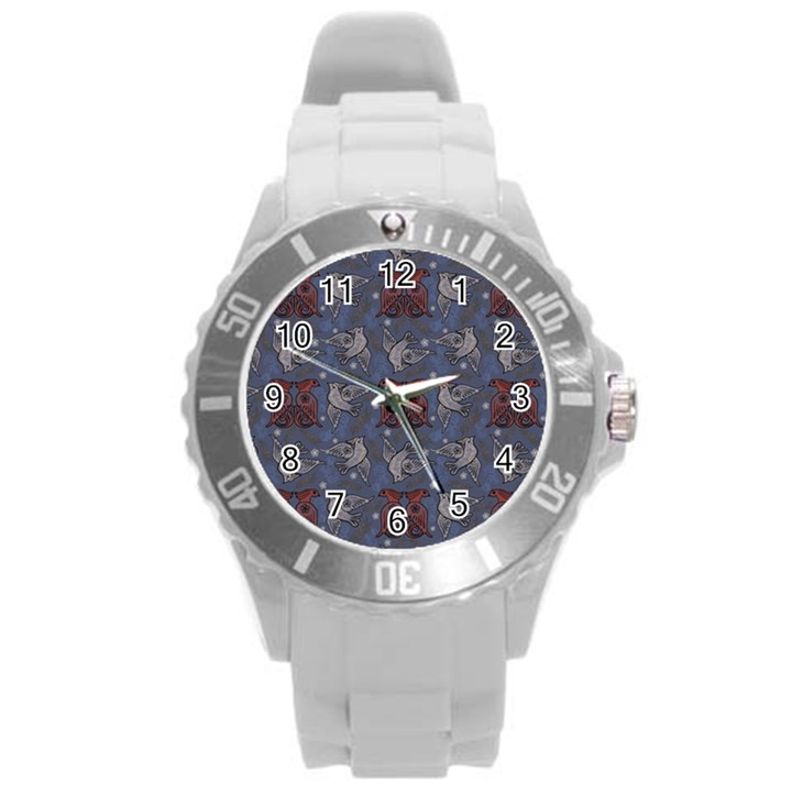 Armenian Ornaments Round Plastic Sport Watch (L)