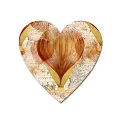 Hot Air Balloon Balloon Map Seamless Pattern Heart Magnet by Wegoenart