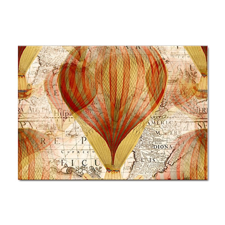 Hot Air Balloon Balloon Map Seamless Pattern Sticker A4 (10 pack)