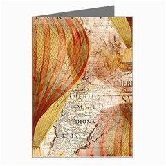 Hot Air Balloon Balloon Map Seamless Pattern Greeting Card by Wegoenart