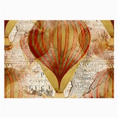 Hot Air Balloon Balloon Map Seamless Pattern Large Glasses Cloth (2 Sides) by Wegoenart