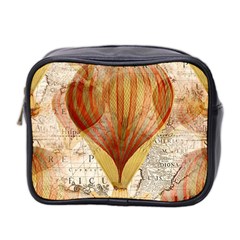 Hot Air Balloon Balloon Map Seamless Pattern Mini Toiletries Bag (two Sides) by Wegoenart