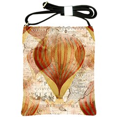 Hot Air Balloon Balloon Map Seamless Pattern Shoulder Sling Bag by Wegoenart