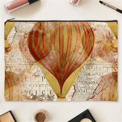 Hot Air Balloon Balloon Map Seamless Pattern Cosmetic Bag (xxxl) by Wegoenart