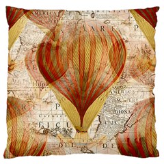 Hot Air Balloon Balloon Map Seamless Pattern Standard Flano Cushion Case (one Side) by Wegoenart