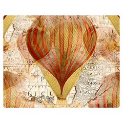 Hot Air Balloon Balloon Map Seamless Pattern Double Sided Flano Blanket (medium)  by Wegoenart