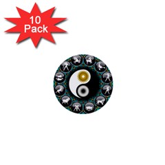 Yin Yang Horoscope Astrology Zodiac Signs Zodiac 1  Mini Buttons (10 Pack)  by Wegoenart