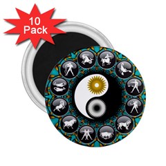 Yin Yang Horoscope Astrology Zodiac Signs Zodiac 2 25  Magnets (10 Pack)  by Wegoenart