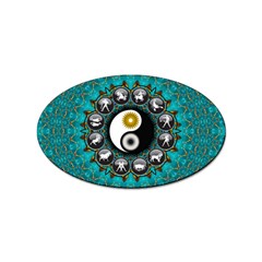 Yin Yang Horoscope Astrology Zodiac Signs Zodiac Sticker Oval (10 Pack)