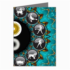 Yin Yang Horoscope Astrology Zodiac Signs Zodiac Greeting Cards (pkg Of 8)