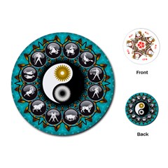 Yin Yang Horoscope Astrology Zodiac Signs Zodiac Playing Cards Single Design (round)