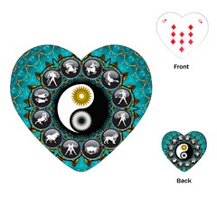 Yin Yang Horoscope Astrology Zodiac Signs Zodiac Playing Cards Single Design (heart) by Wegoenart