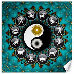 Yin Yang Horoscope Astrology Zodiac Signs Zodiac Canvas 20  X 20  by Wegoenart