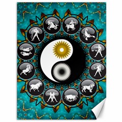 Yin Yang Horoscope Astrology Zodiac Signs Zodiac Canvas 36  X 48  by Wegoenart