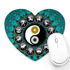 Yin Yang Horoscope Astrology Zodiac Signs Zodiac Heart Mousepad by Wegoenart