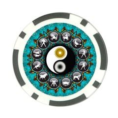 Yin Yang Horoscope Astrology Zodiac Signs Zodiac Poker Chip Card Guard by Wegoenart