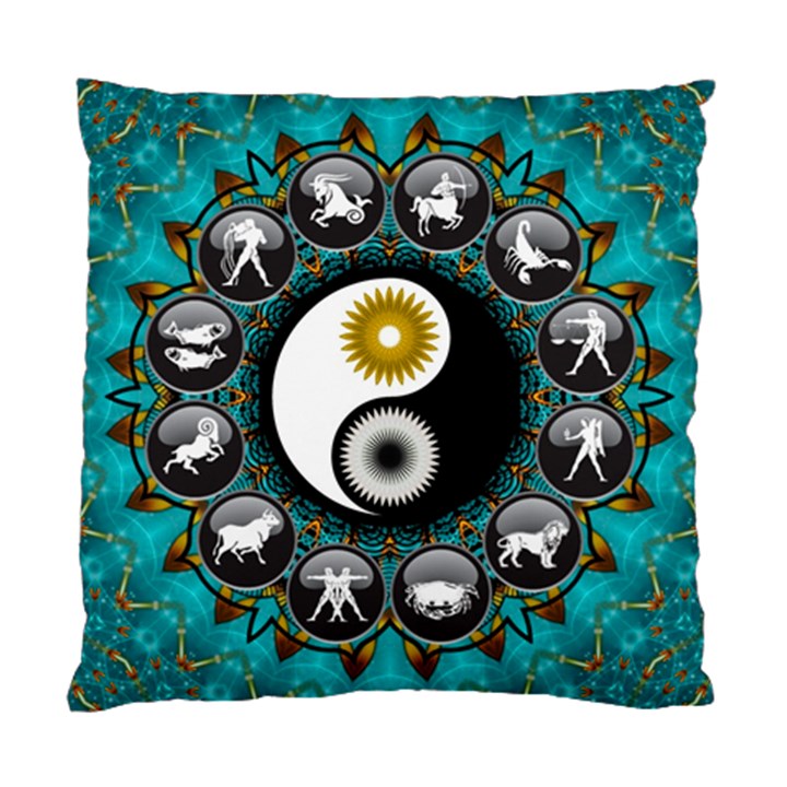 Yin Yang Horoscope Astrology Zodiac Signs Zodiac Standard Cushion Case (Two Sides)