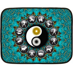 Yin Yang Horoscope Astrology Zodiac Signs Zodiac Fleece Blanket (mini) by Wegoenart