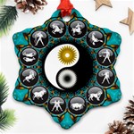 Yin Yang Horoscope Astrology Zodiac Signs Zodiac Ornament (Snowflake) Front