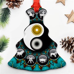 Yin Yang Horoscope Astrology Zodiac Signs Zodiac Ornament (christmas Tree) 