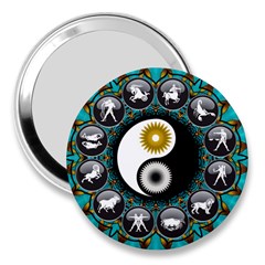 Yin Yang Horoscope Astrology Zodiac Signs Zodiac 3  Handbag Mirrors by Wegoenart