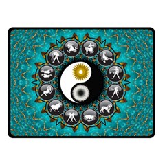 Yin Yang Horoscope Astrology Zodiac Signs Zodiac Double Sided Fleece Blanket (small)  by Wegoenart